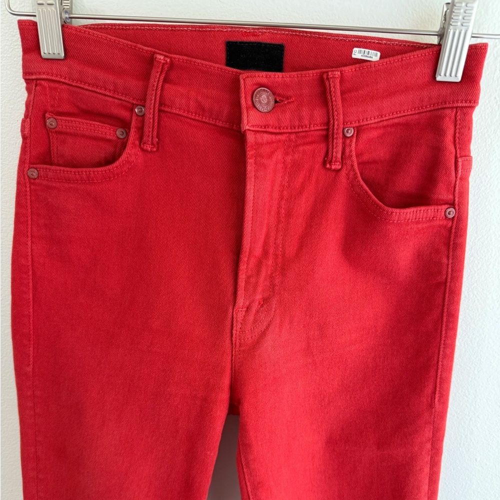 MOTHER Red Ankle Crop Jeans - Picture 5 of 12